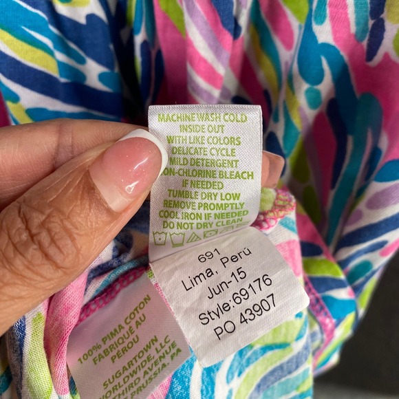 Lilly Pulitzer‎ Tunic Top Womens Small Leaf Print Beach Tropical Resort Preppy - Picture 7 of 8